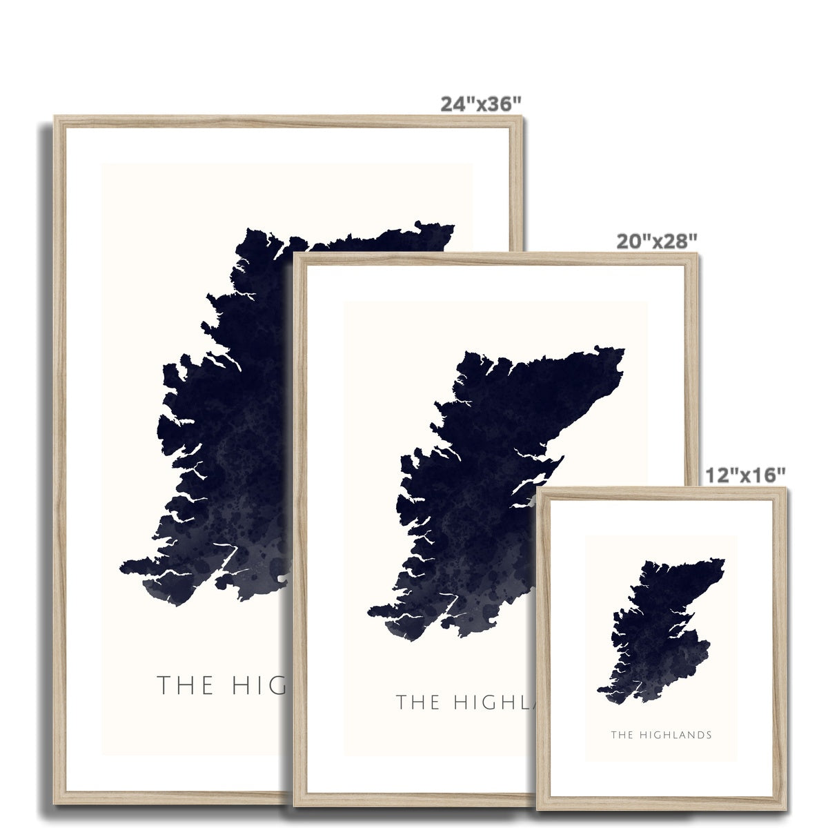 The Highlands - Framed & Mounted Map