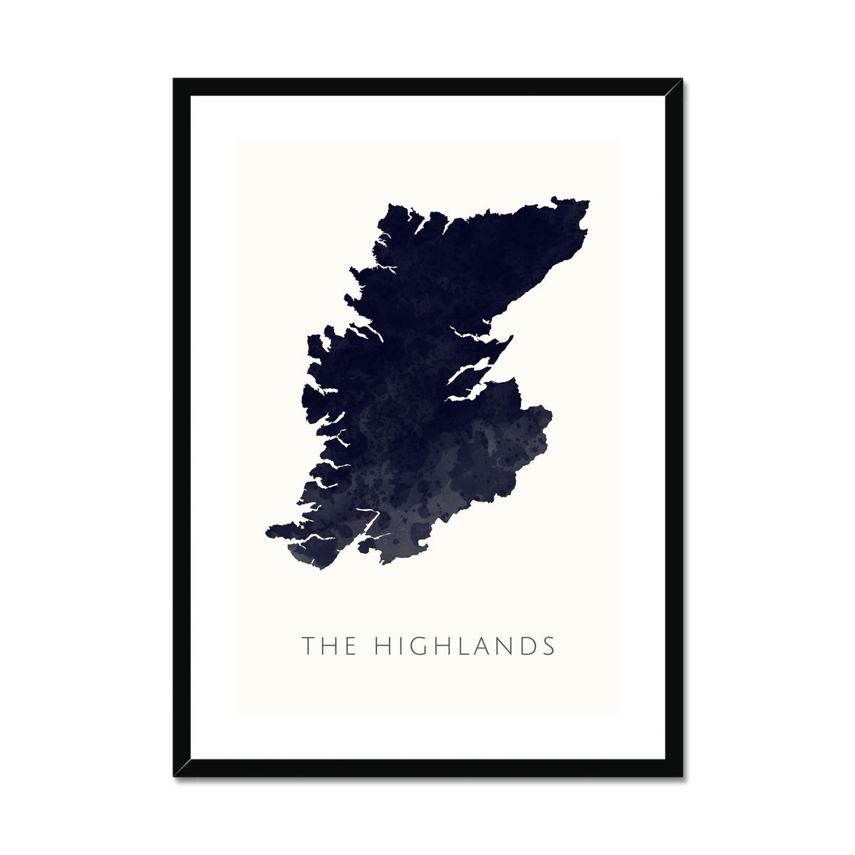 The Highlands - Framed & Mounted Map