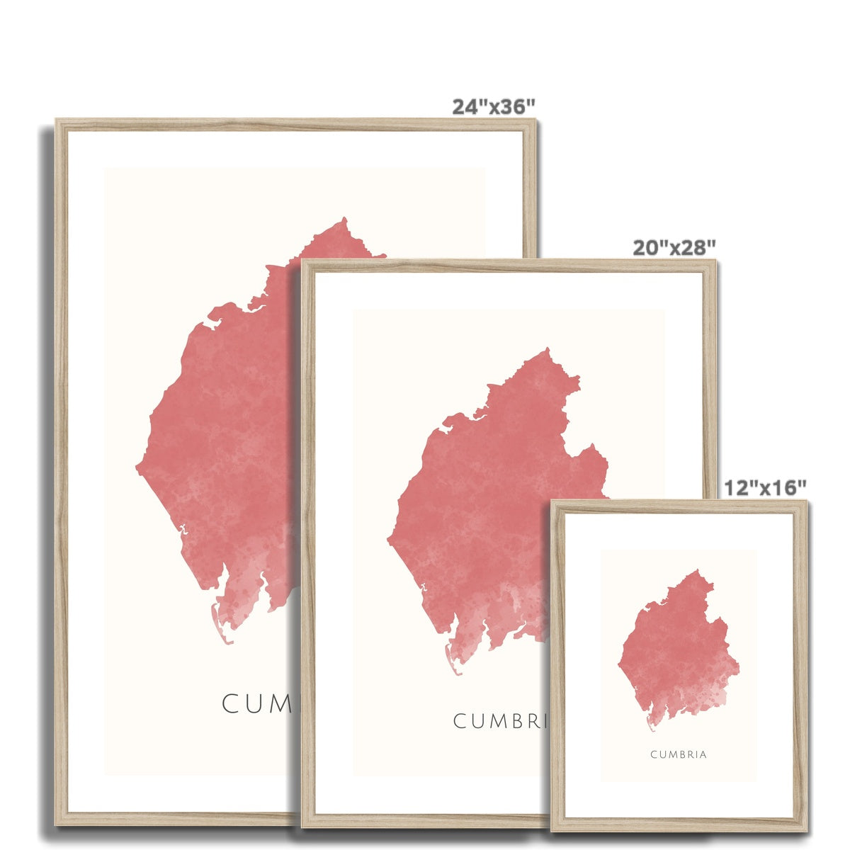 Cumbria - Framed & Mounted Map