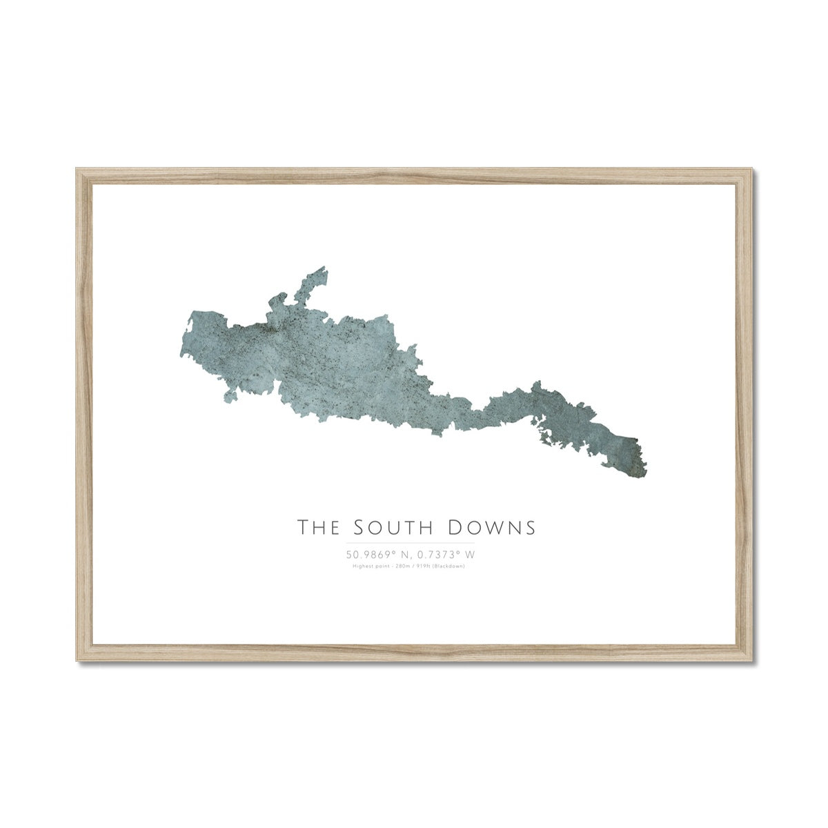 The South Downs - Framed & Mounted Map