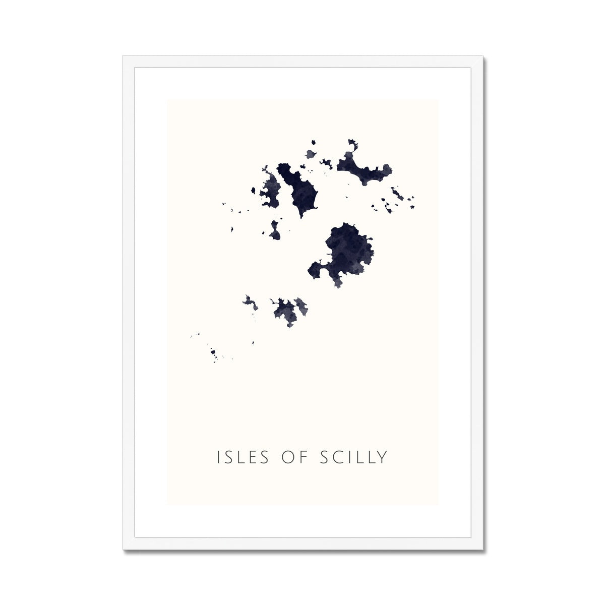 The Scilly Isles - Framed & Mounted Map