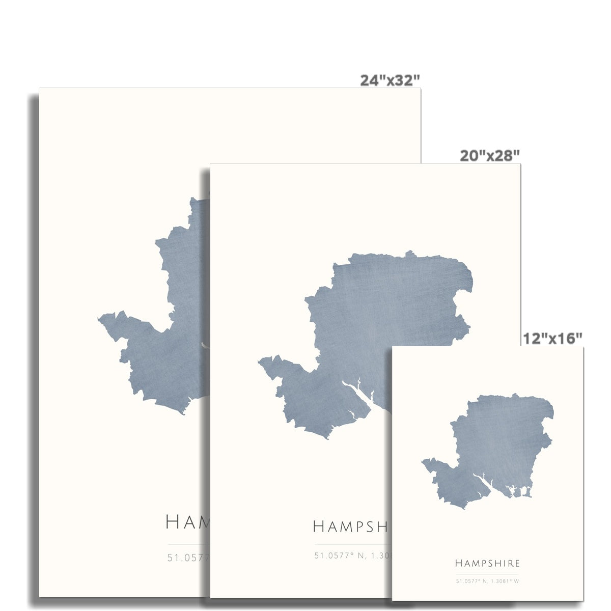Map of Hampshire - Fine Art Print