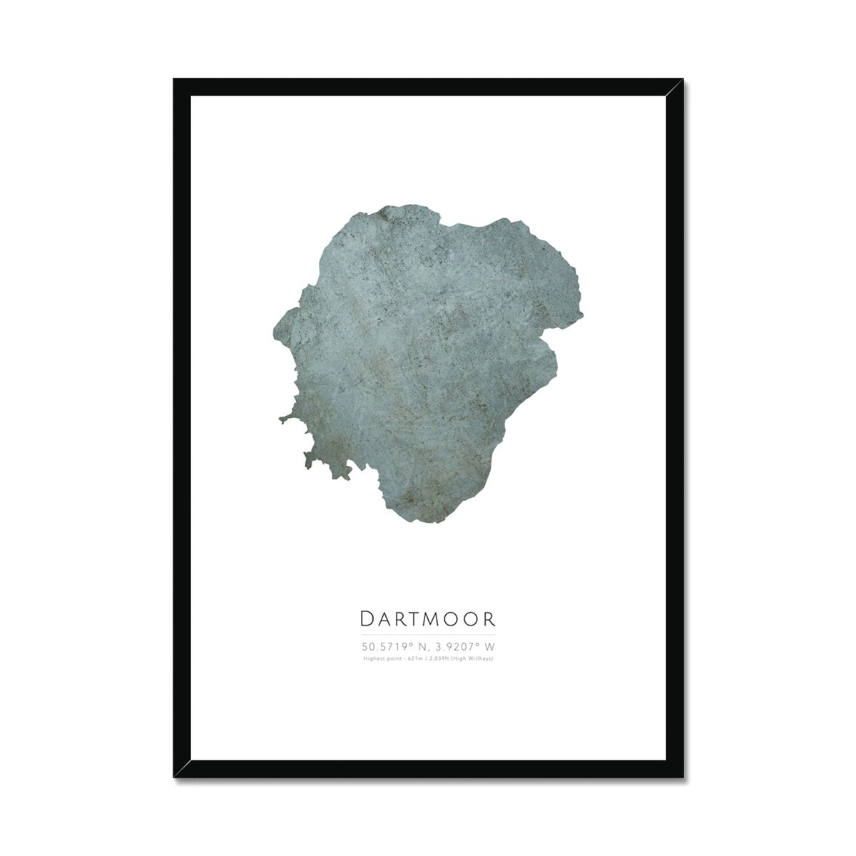 Dartmoor - Framed & Mounted Map