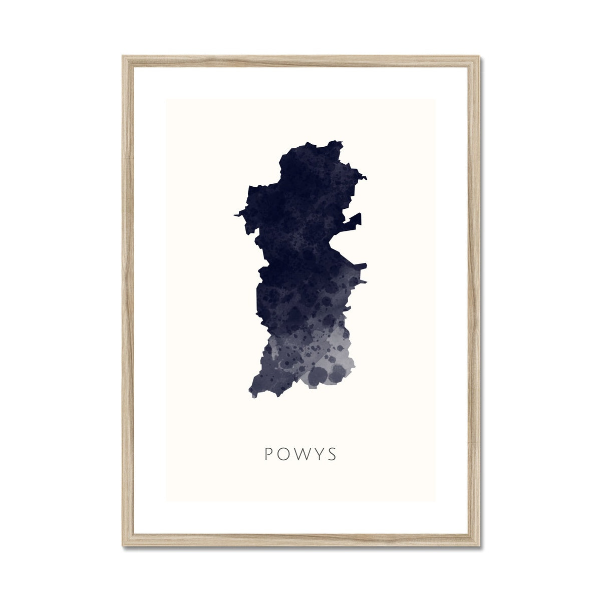 Powys - Framed & Mounted Map