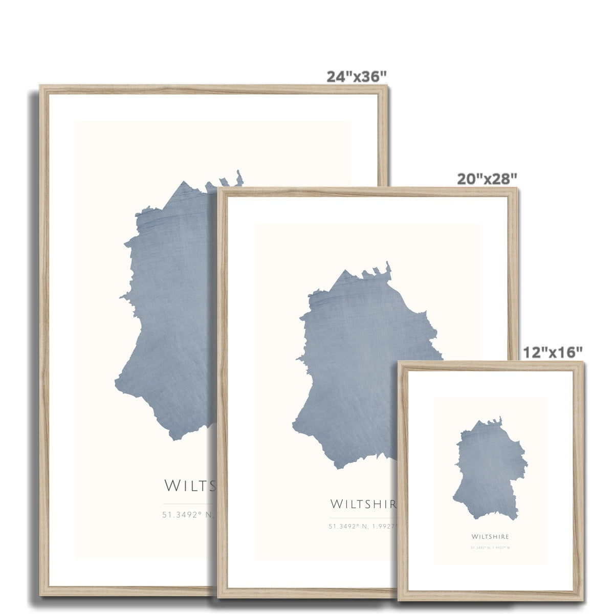Wiltshire - Framed & Mounted Map