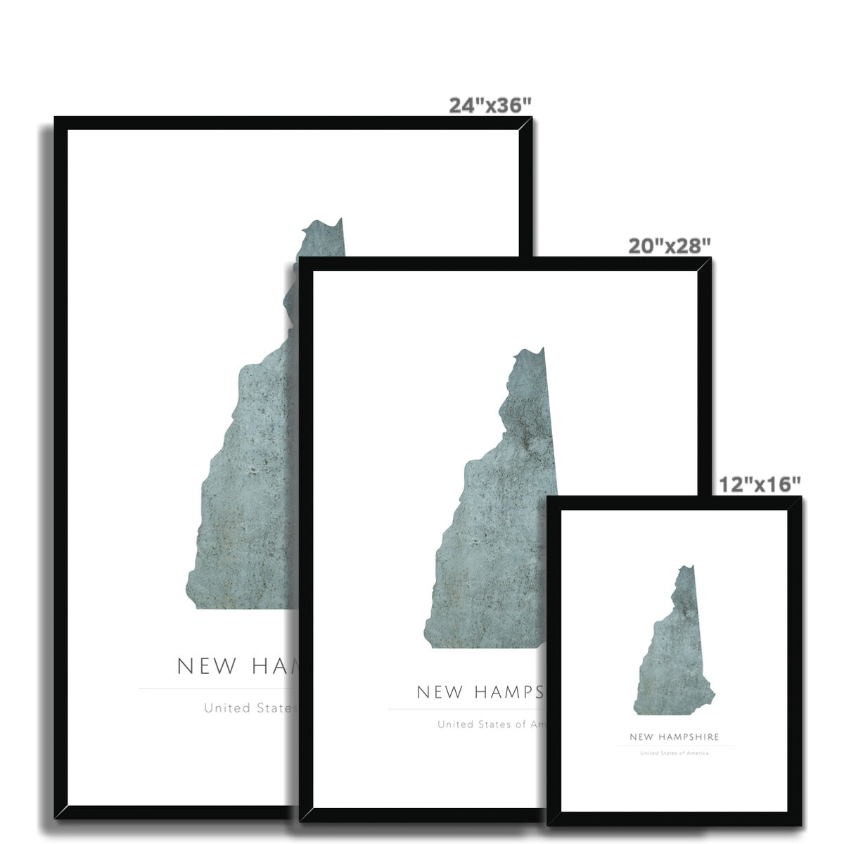 New Hampshire - Framed & Mounted Map