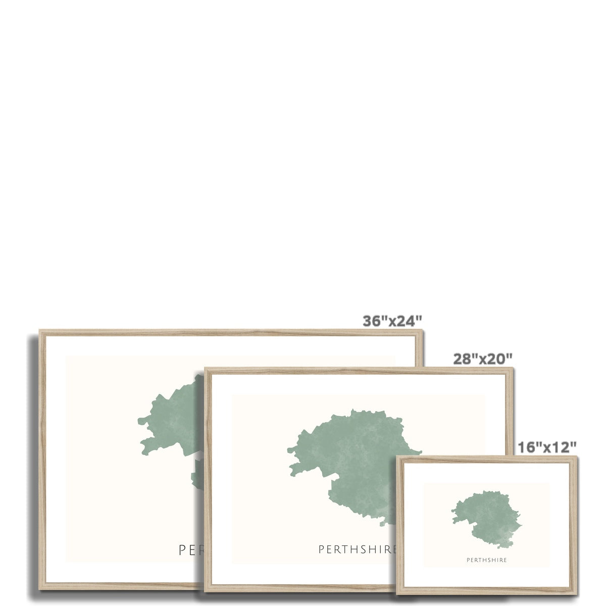 Perthshire - Framed & Mounted Map