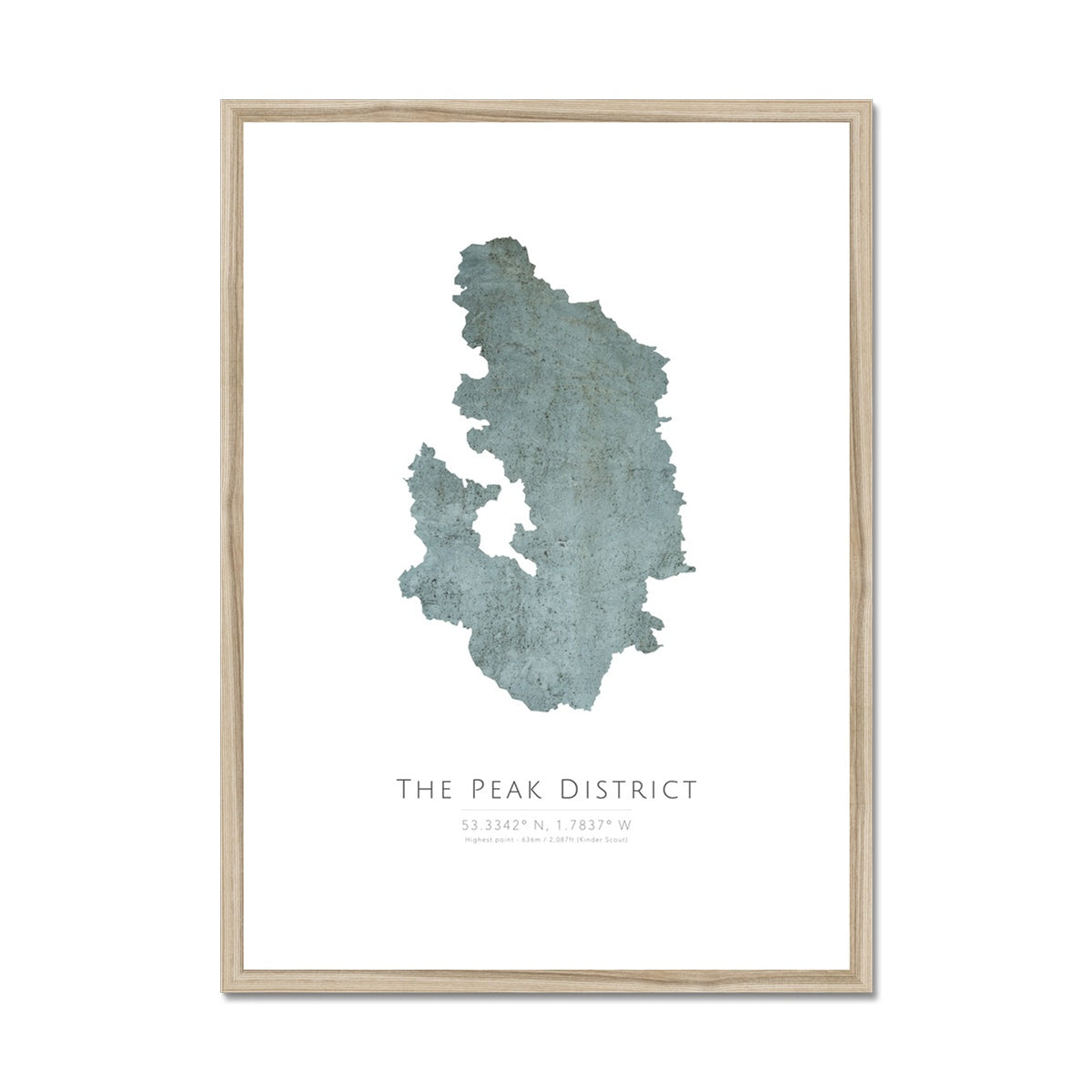 The Peak District - Framed & Mounted Map