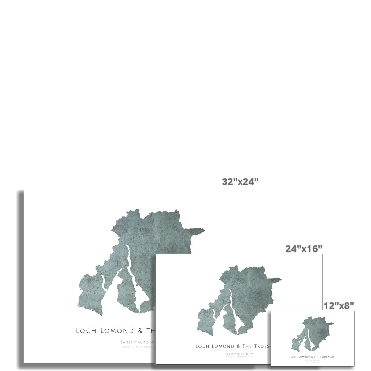 Map of Loch Lomond & The Trossachs - Fine Art Print