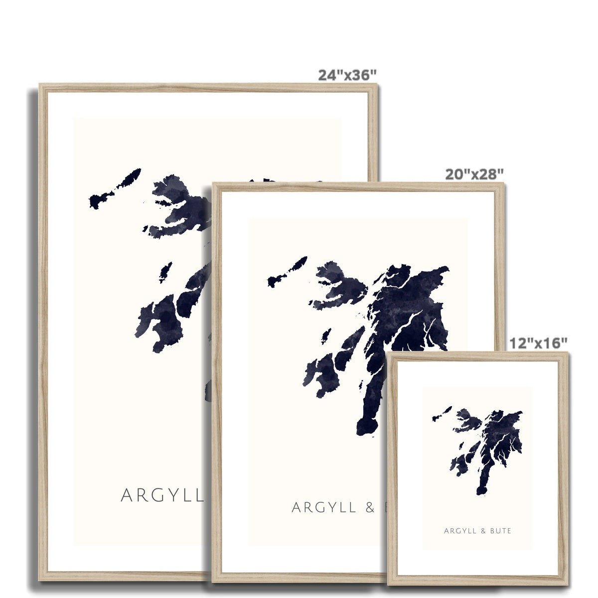 Argyll and Bute - Framed & Mounted Map