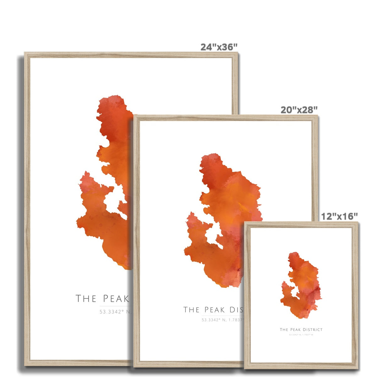 The Peak District - Framed & Mounted Map