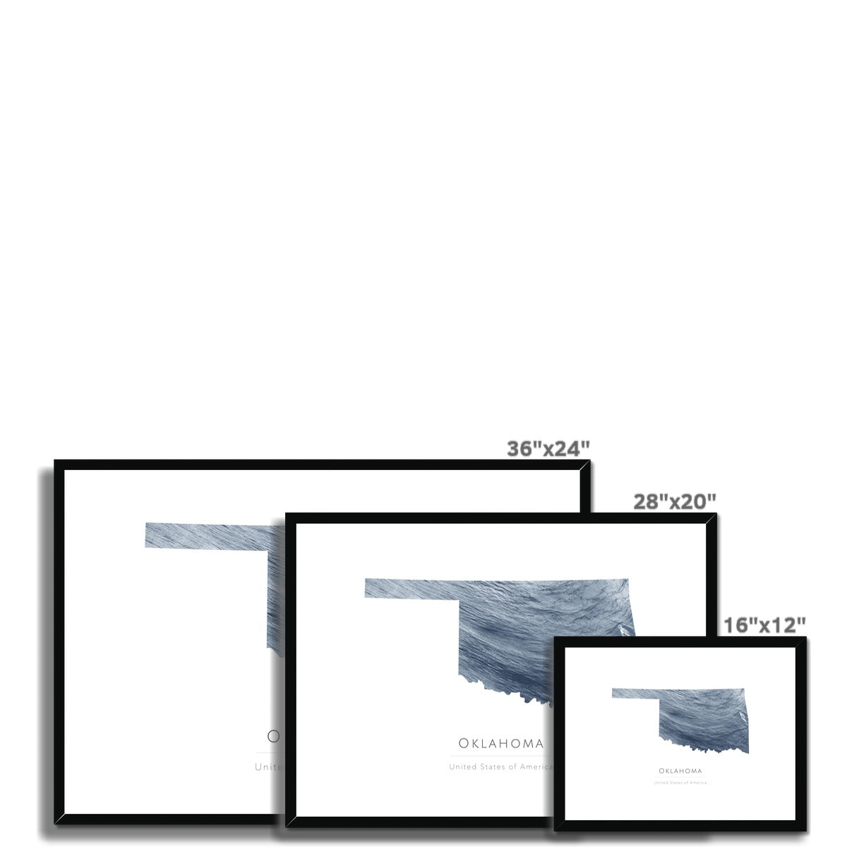 Oklahoma - Framed & Mounted Map