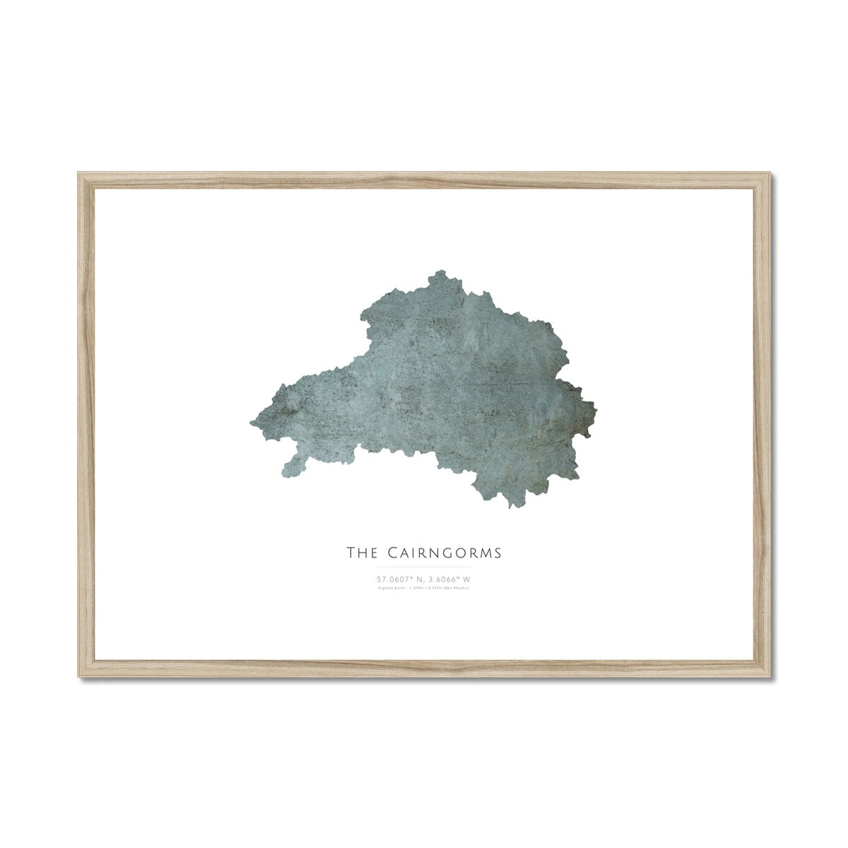 The Cairngorms - Framed & Mounted Map