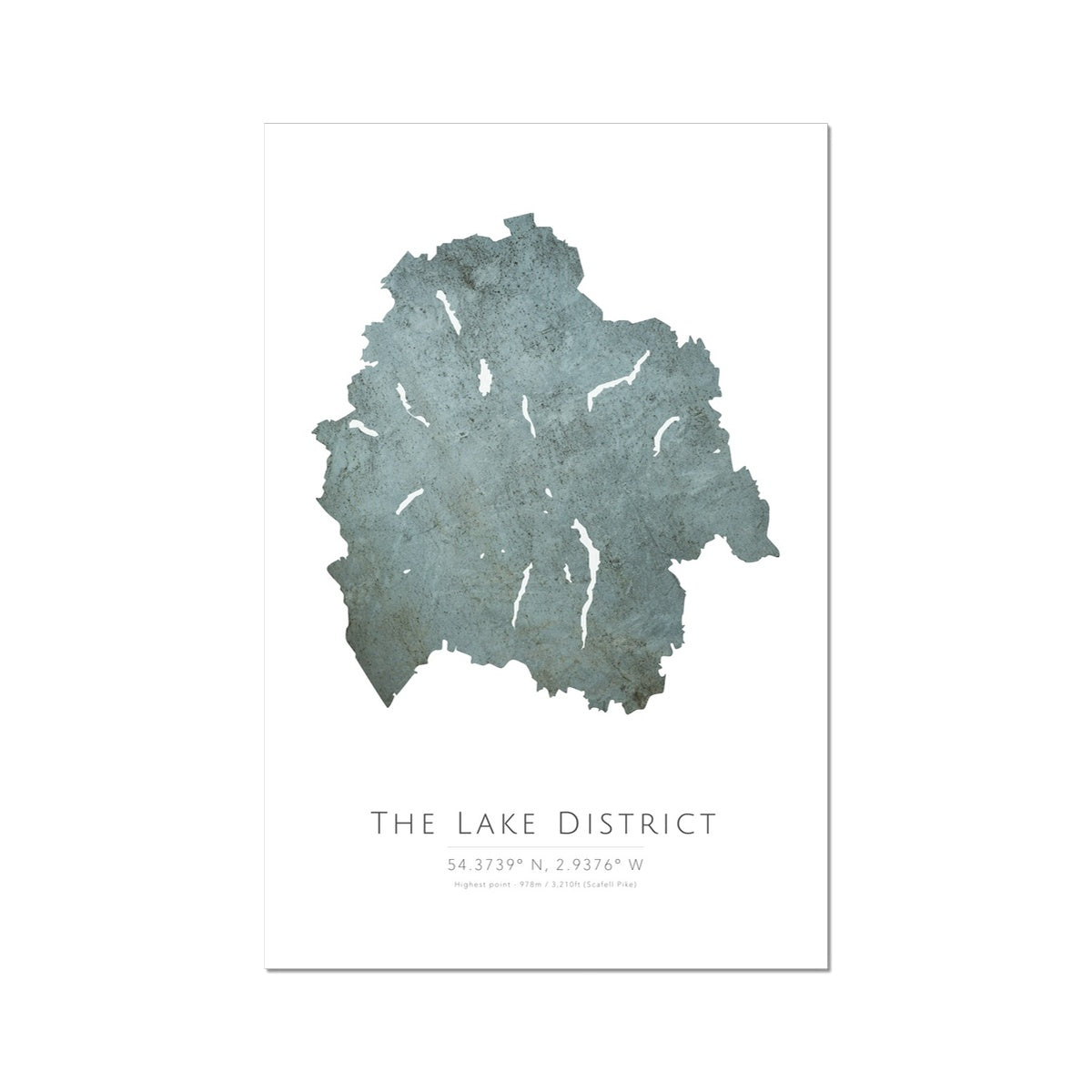 Map of the Lake District - Fine Art Print