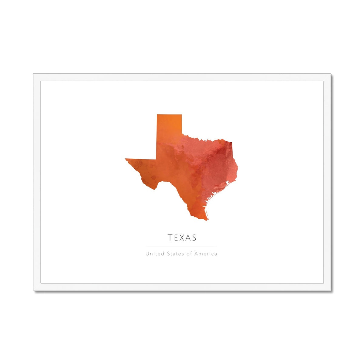 Texas - Framed & Mounted Map