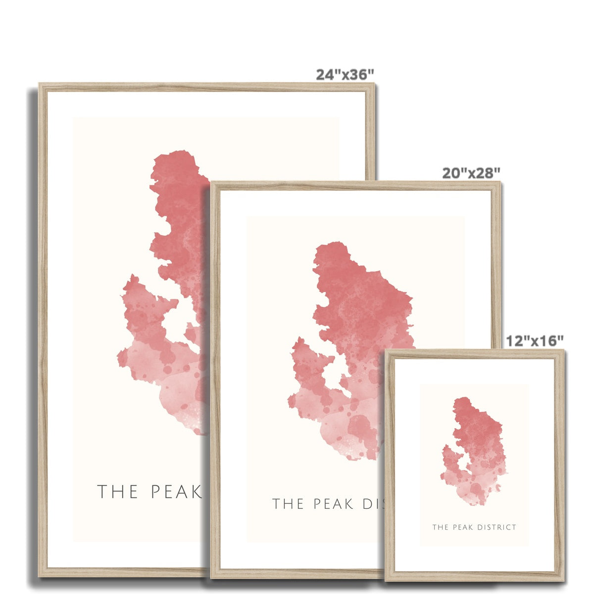 The Peak District - Framed & Mounted Map