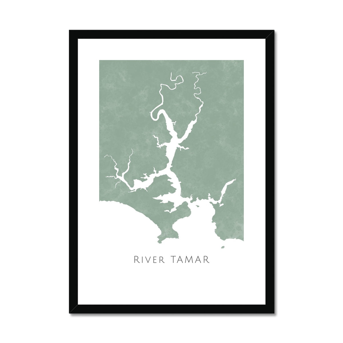 River Tamar - Framed & Mounted Map