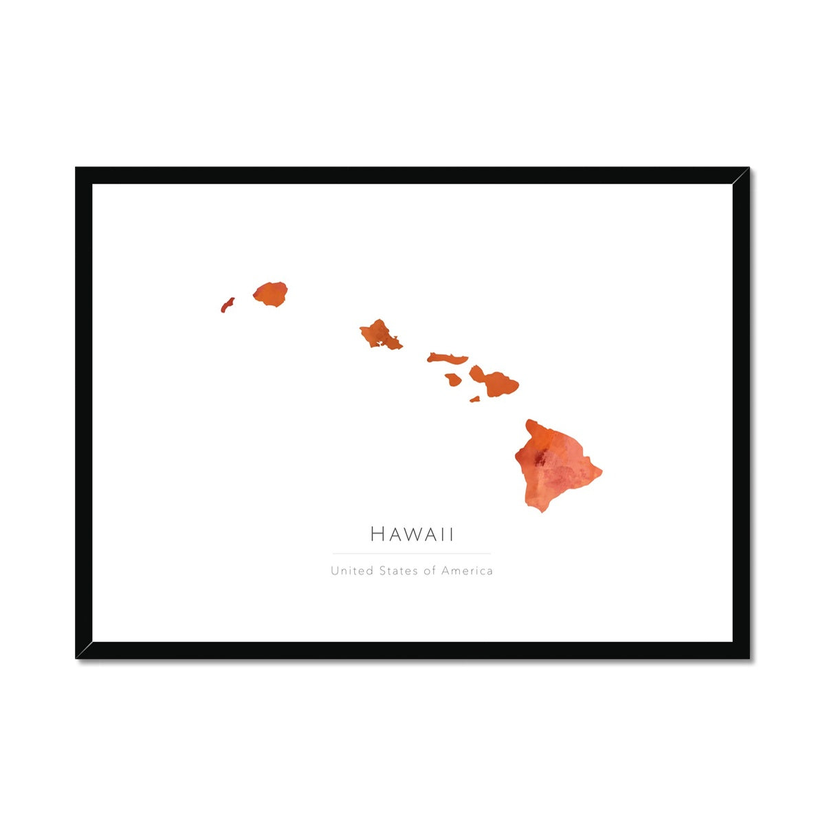 Hawaii - Framed & Mounted Map