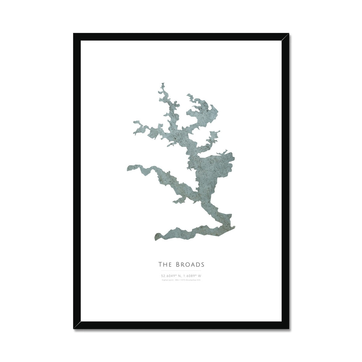 The Broads - Framed & Mounted Map