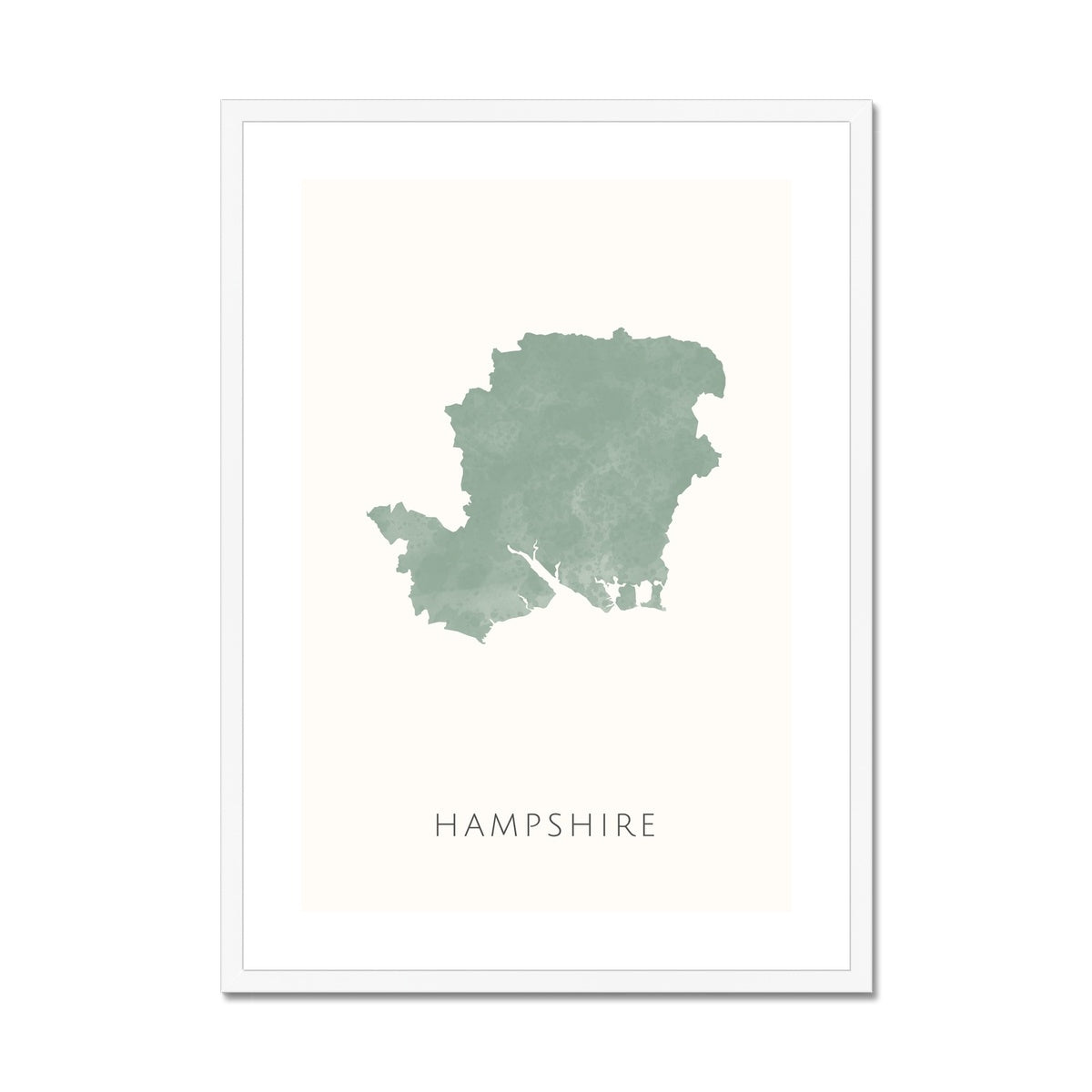 Hampshire - Framed & Mounted Map