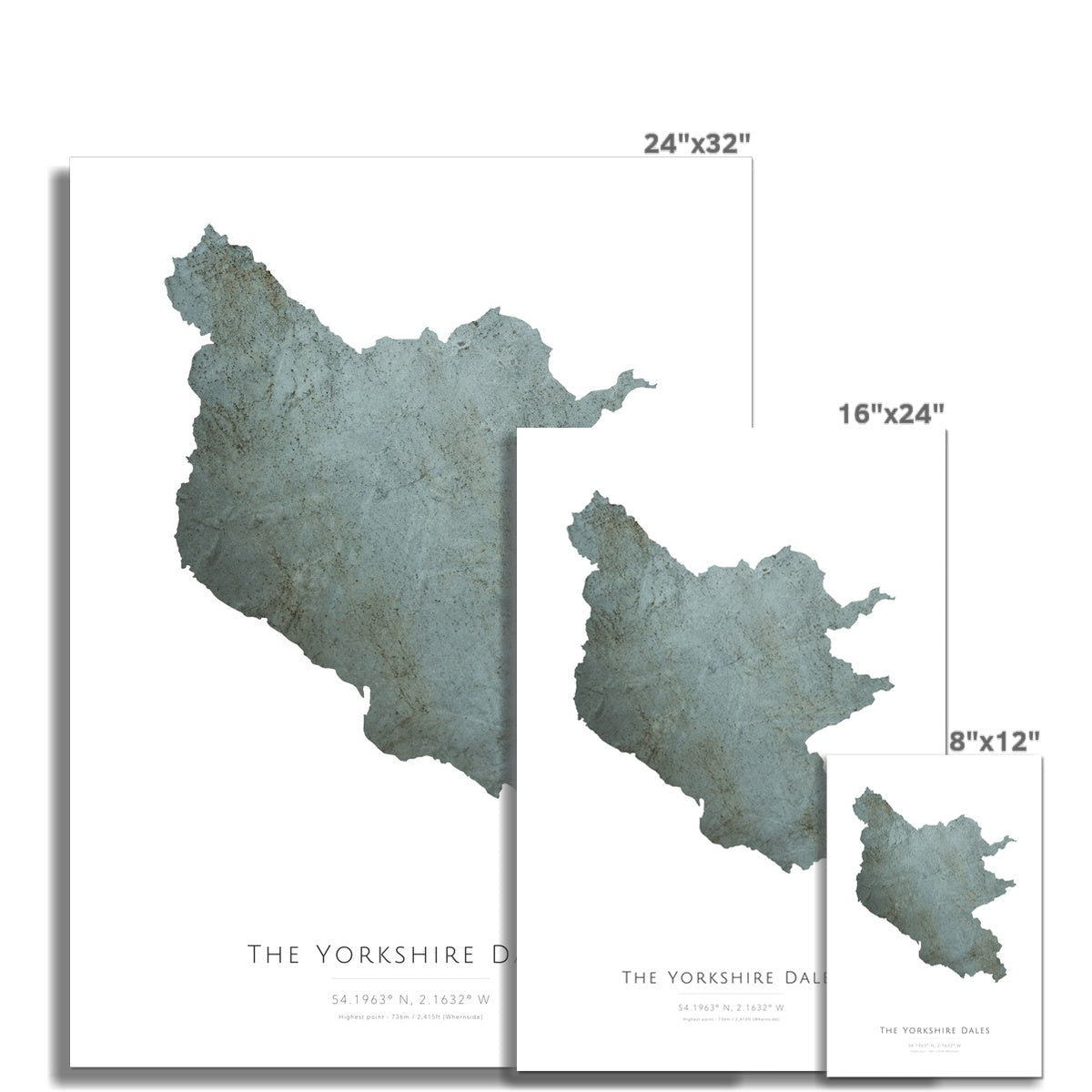Map of the Yorkshire Dales - Fine Art Print