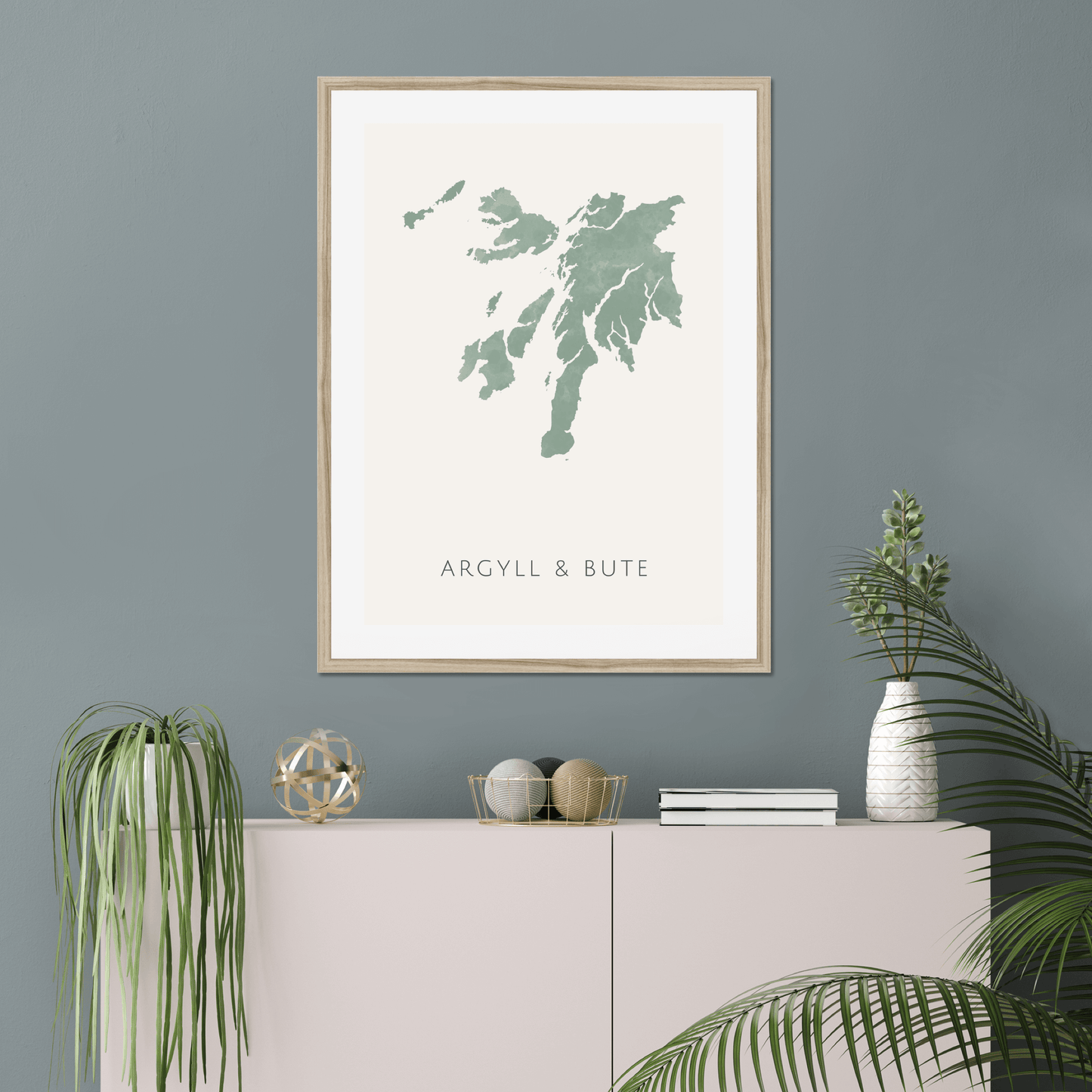 Argyll and Bute - Framed & Mounted Map