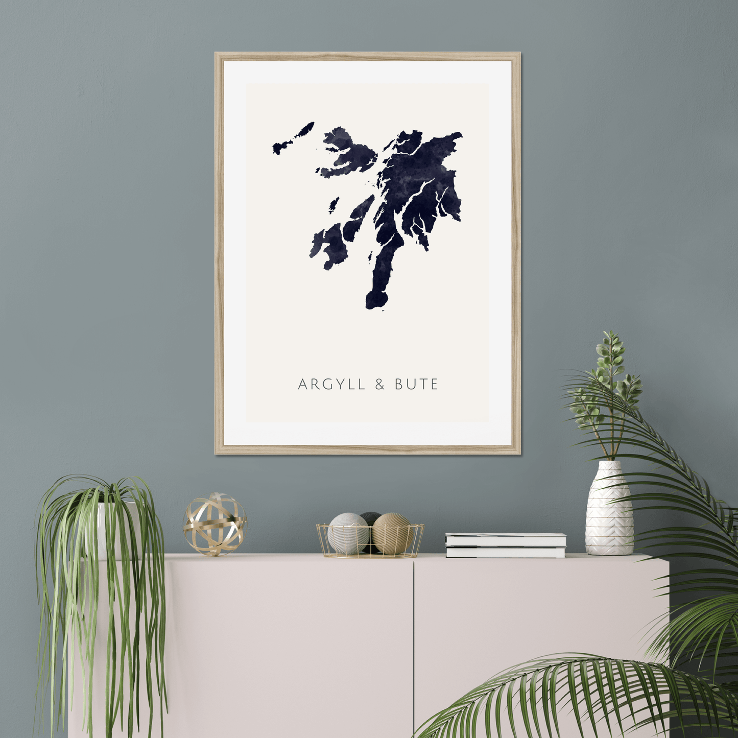 Argyll and Bute - Framed & Mounted Map