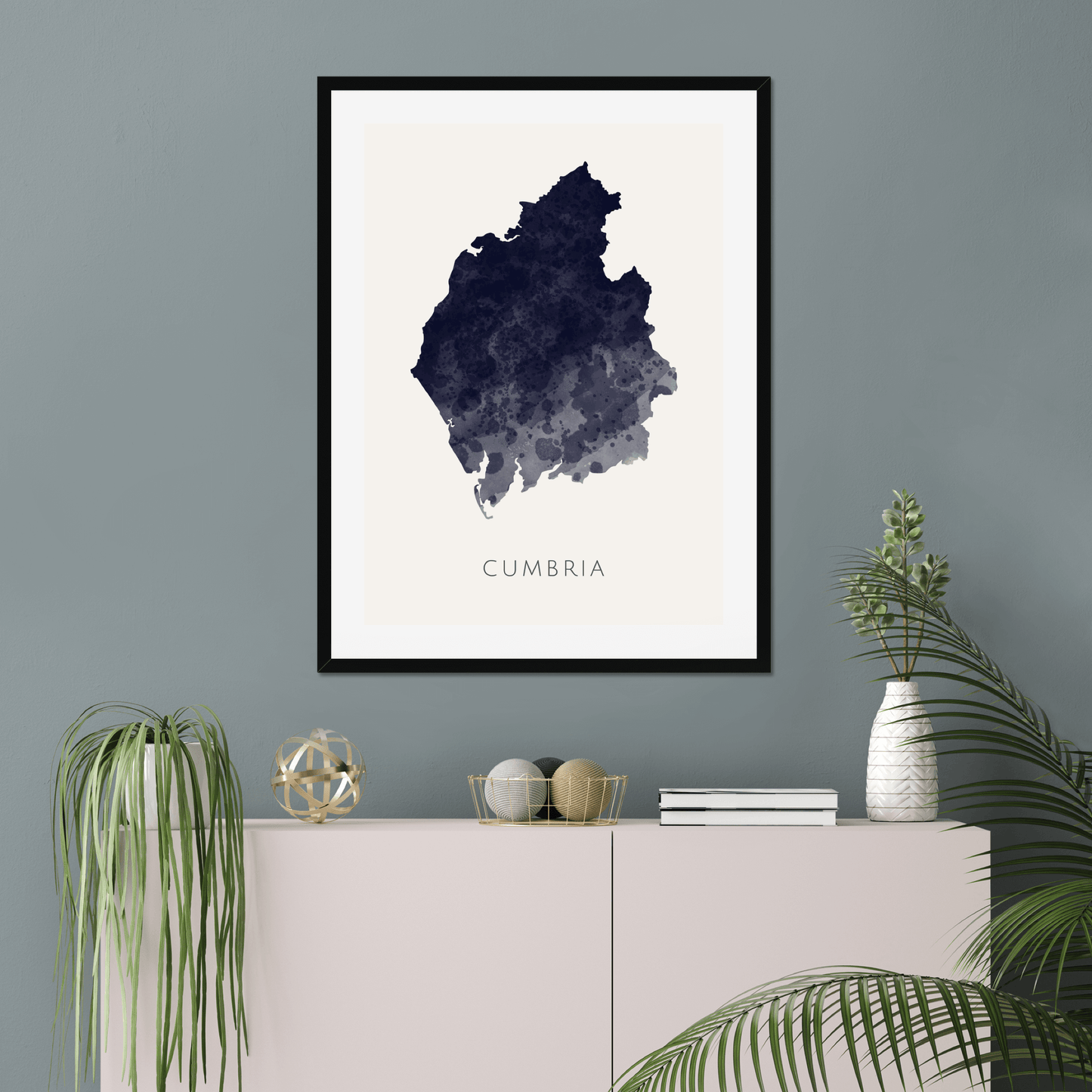 Cumbria - Framed & Mounted Map