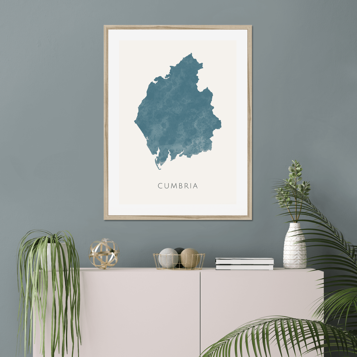 Cumbria - Framed & Mounted Map