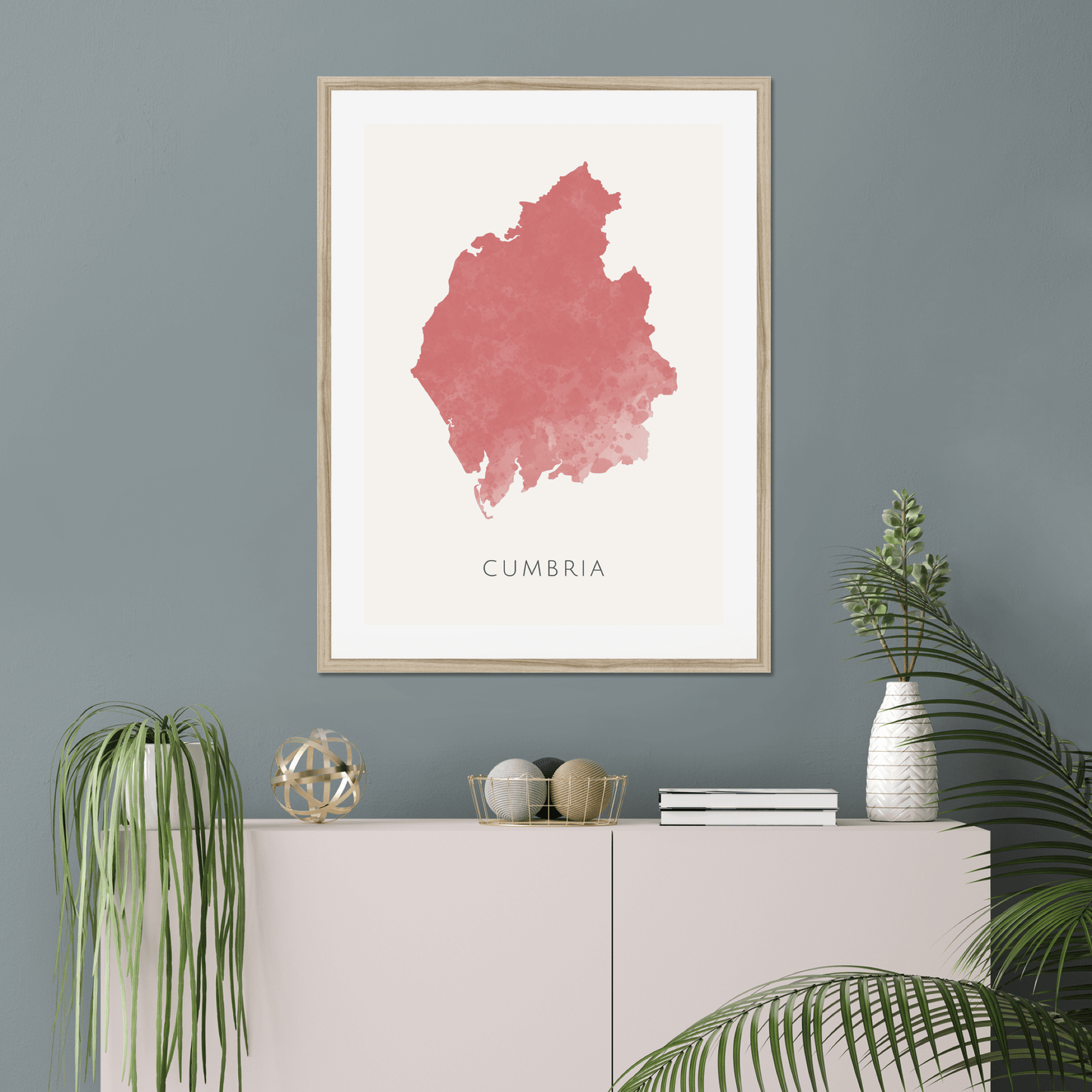 Cumbria - Framed & Mounted Map