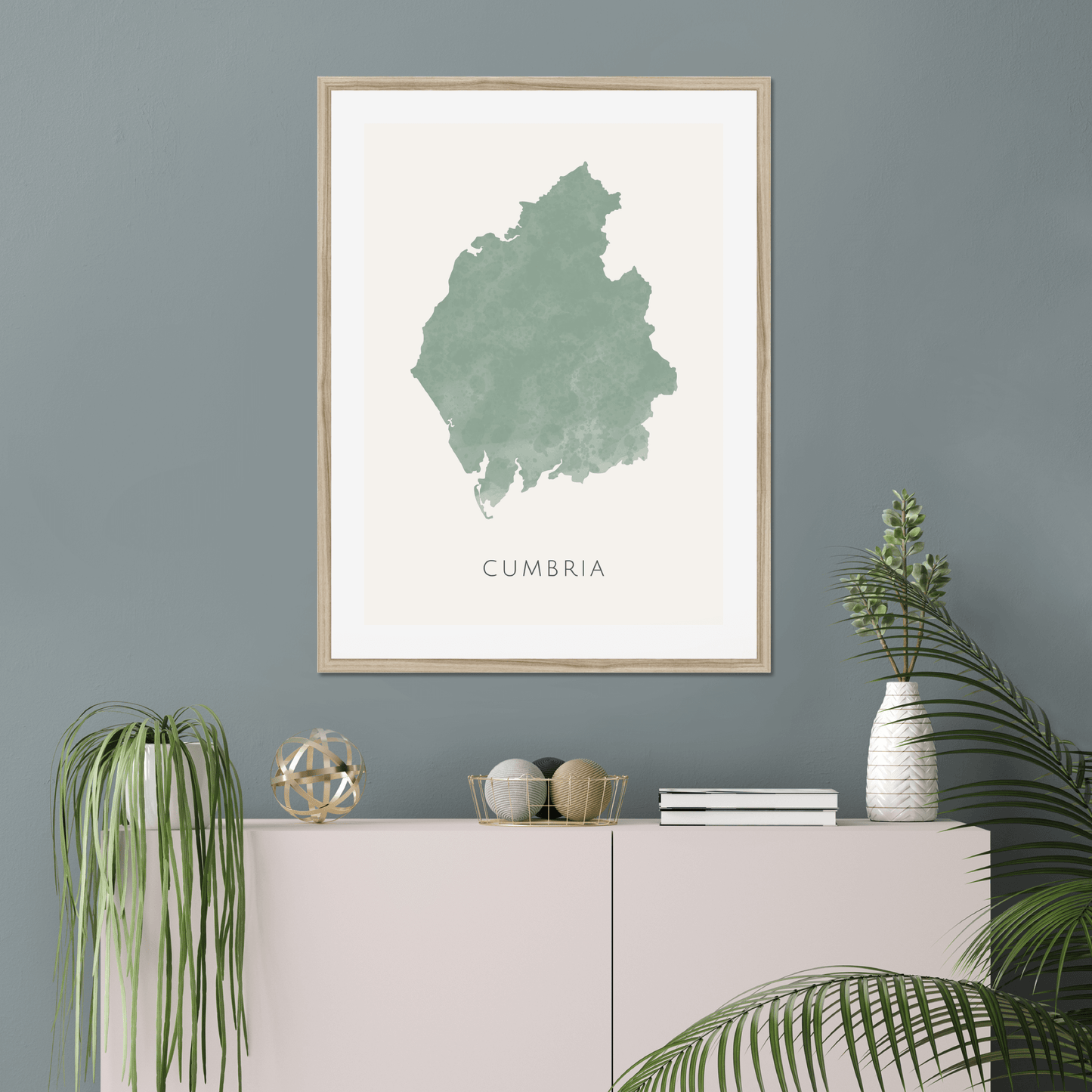 Cumbria - Framed & Mounted Map