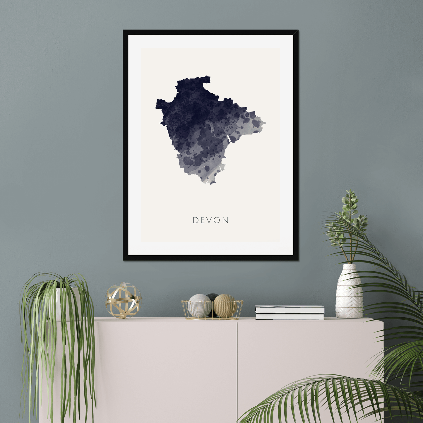 Devon - Framed & Mounted Map