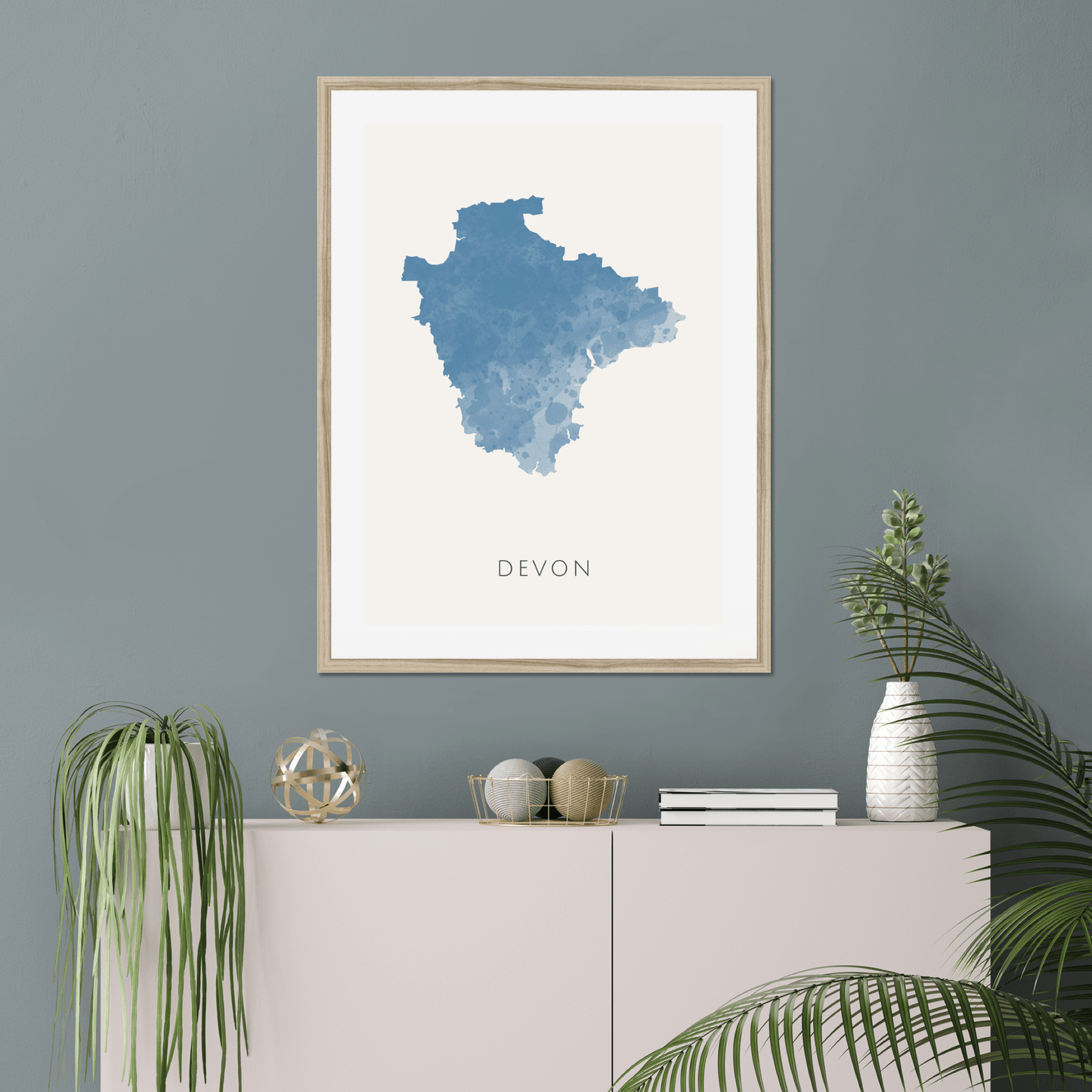 Devon - Framed & Mounted Map