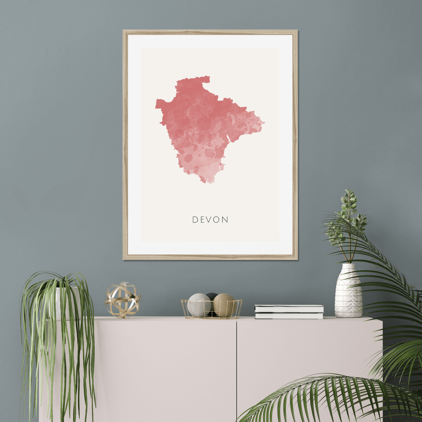 Devon - Framed & Mounted Map