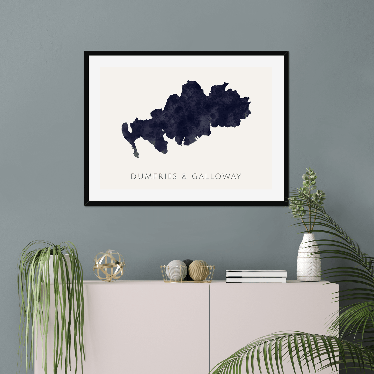 Dumfries & Galloway - Framed & Mounted Map