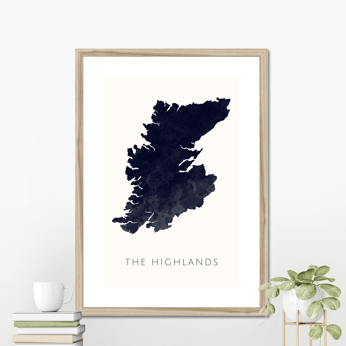 The Highlands - Framed & Mounted Map