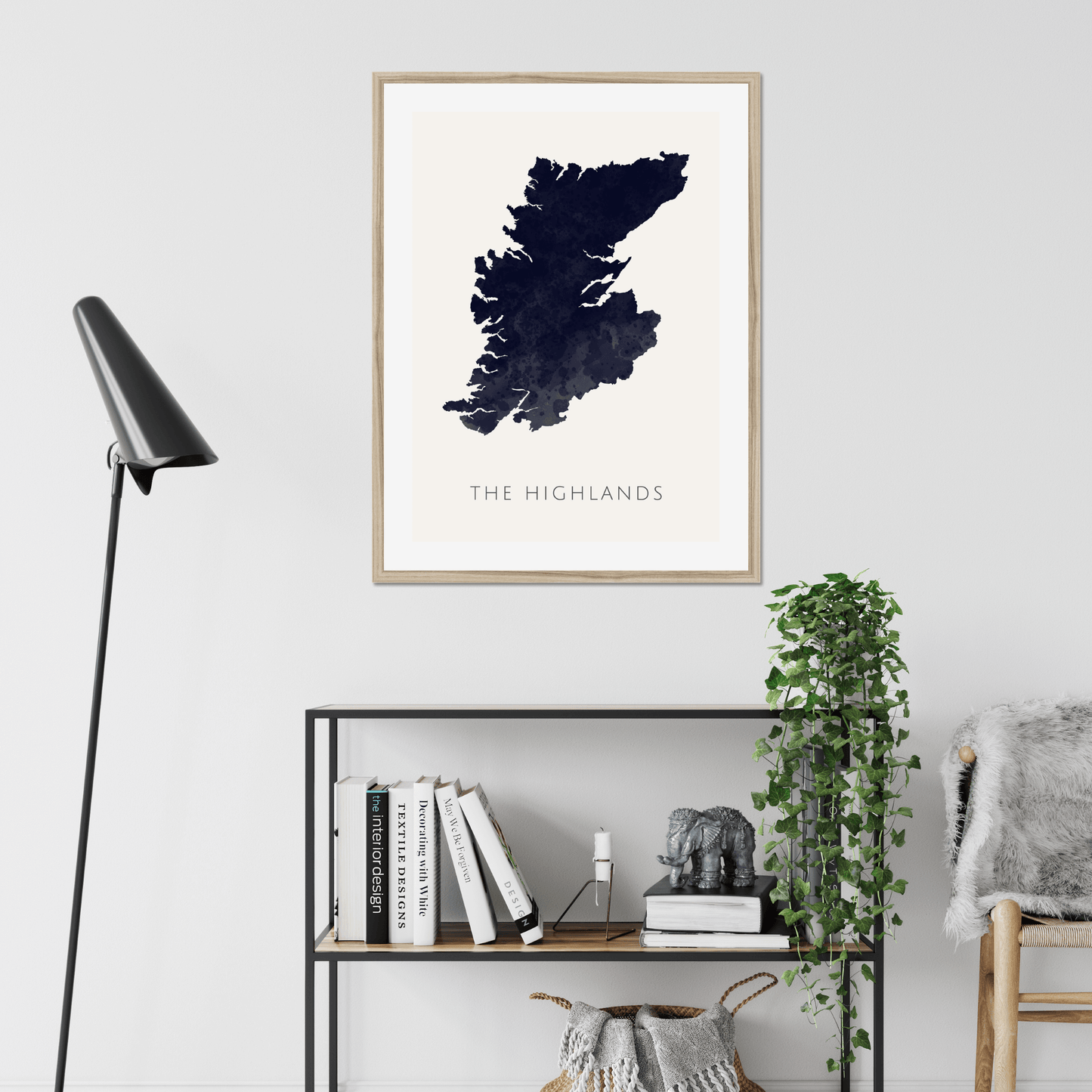 The Highlands - Framed & Mounted Map
