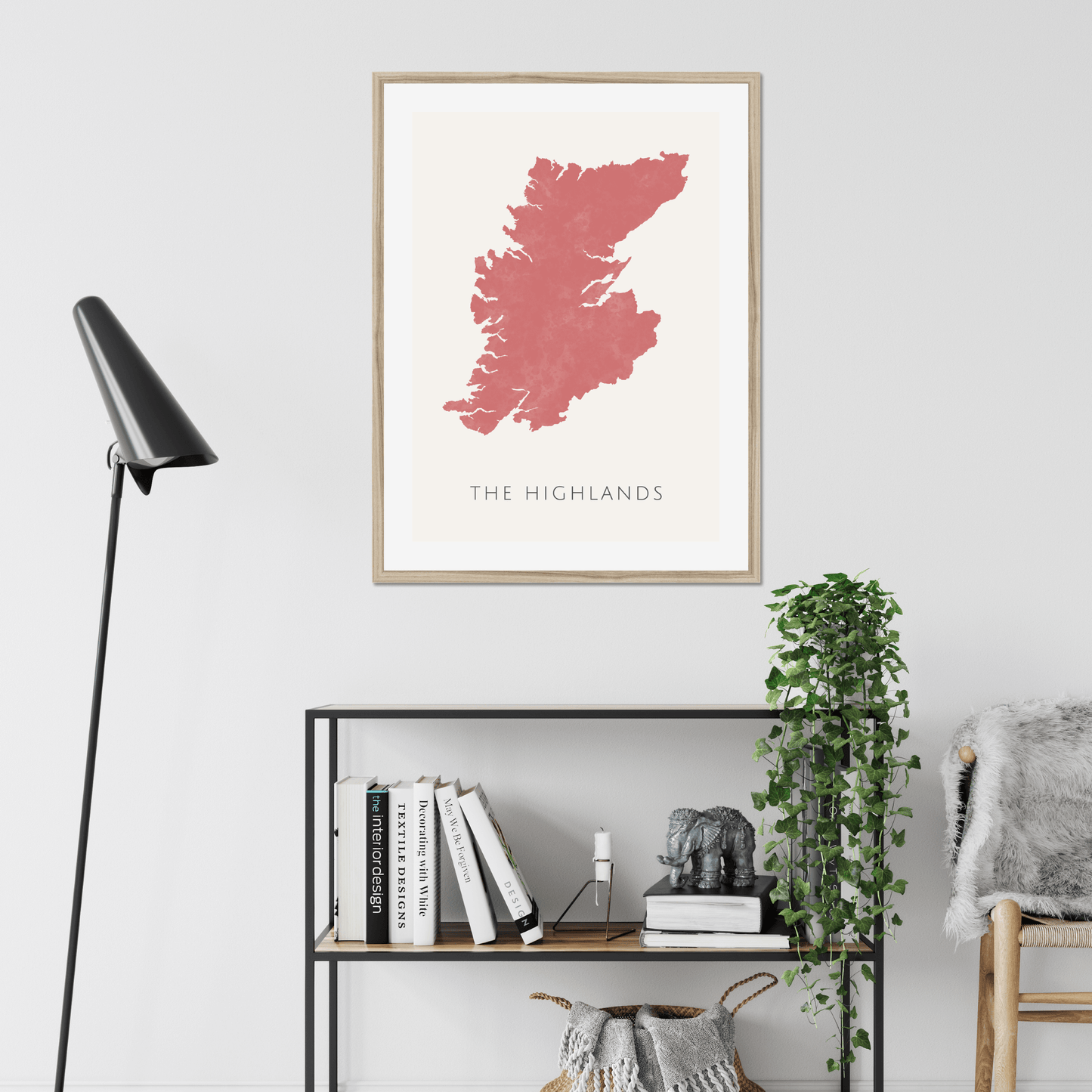 The Highlands - Framed & Mounted Map