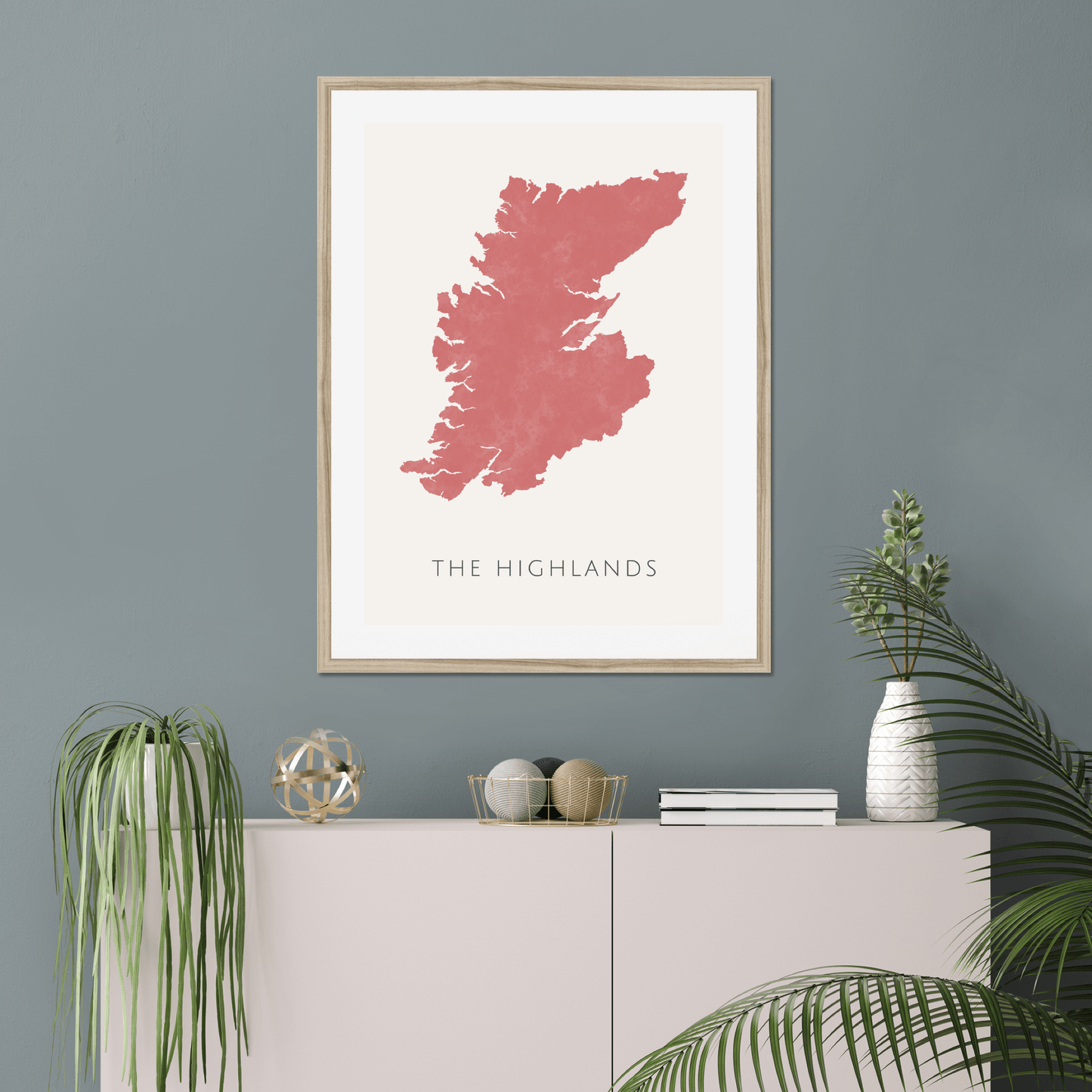 The Highlands - Framed & Mounted Map