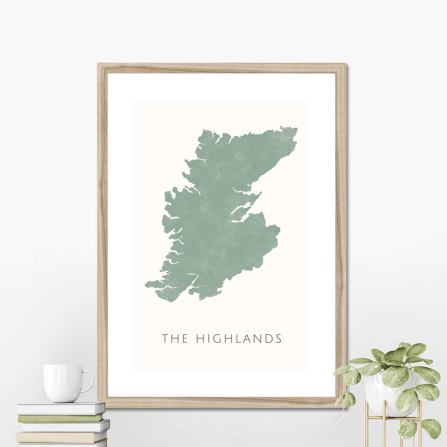 The Highlands - Framed & Mounted Map
