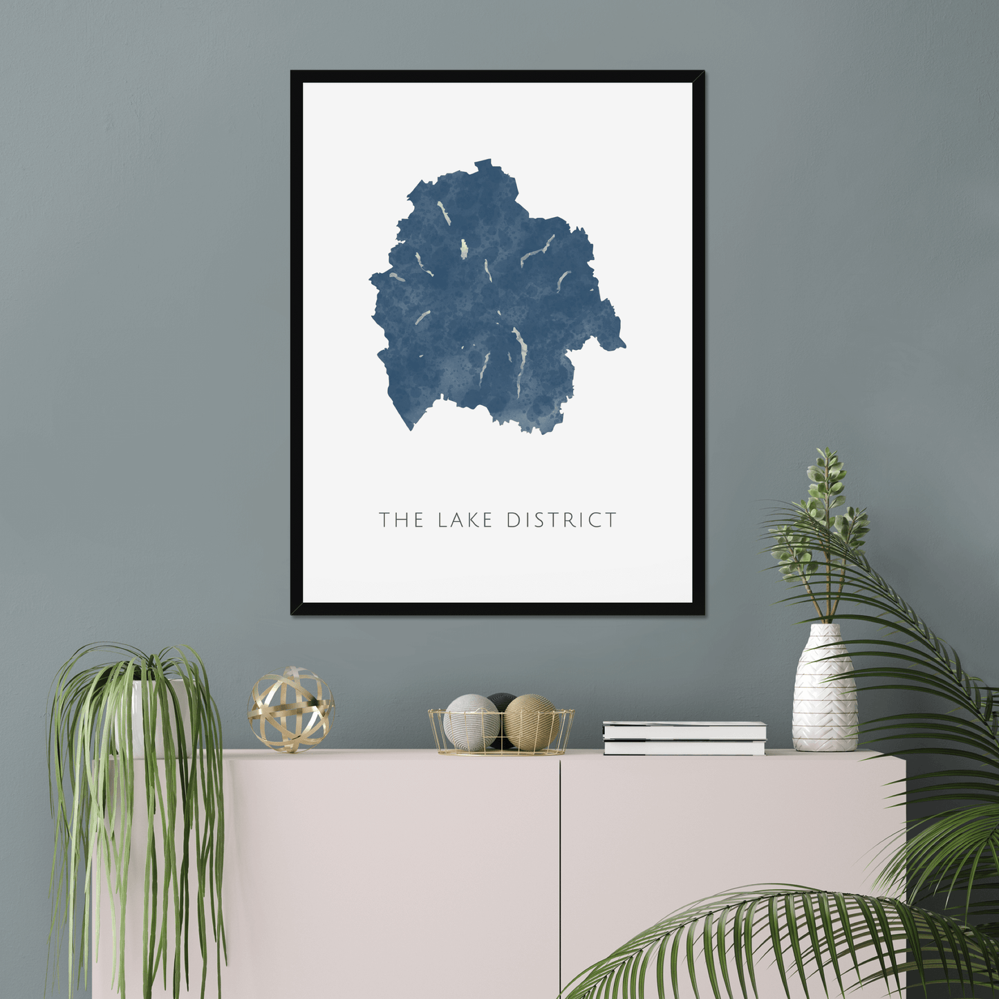 The Lake District - Framed & Mounted Map