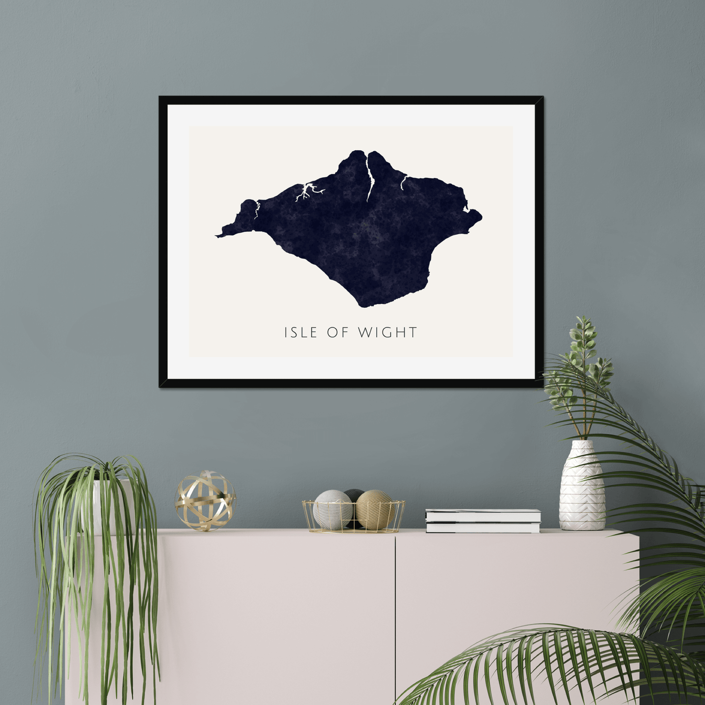 Isle of Wight - Framed & Mounted Map