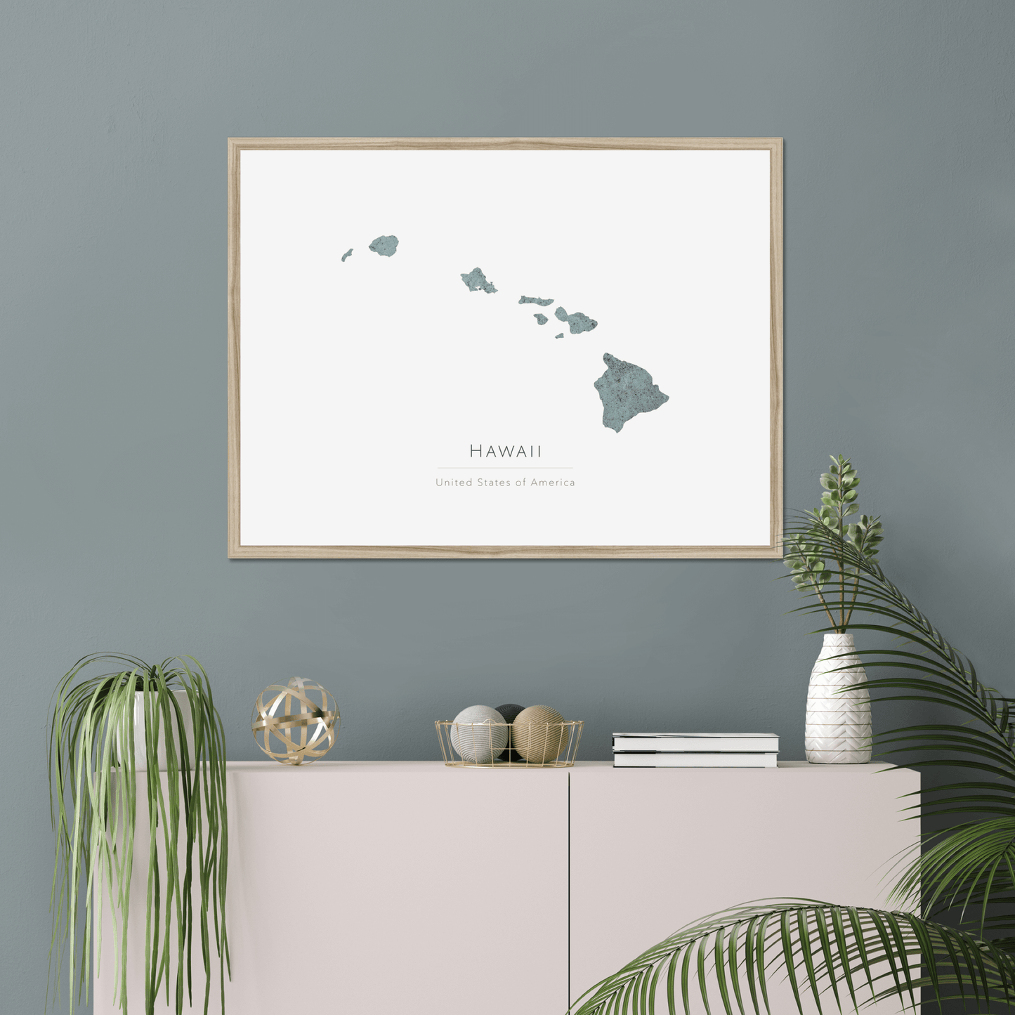 Hawaii - Framed & Mounted Map