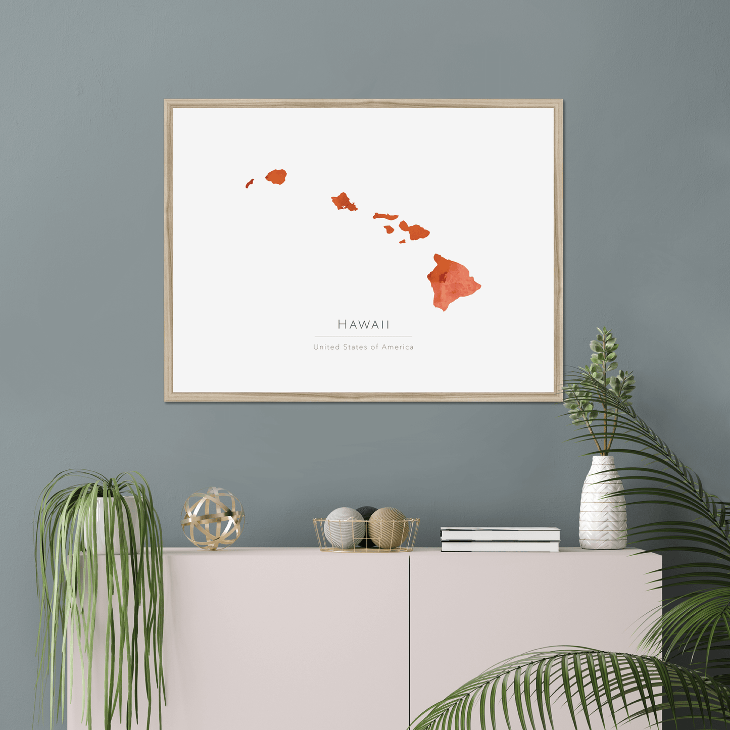 Hawaii - Framed & Mounted Map