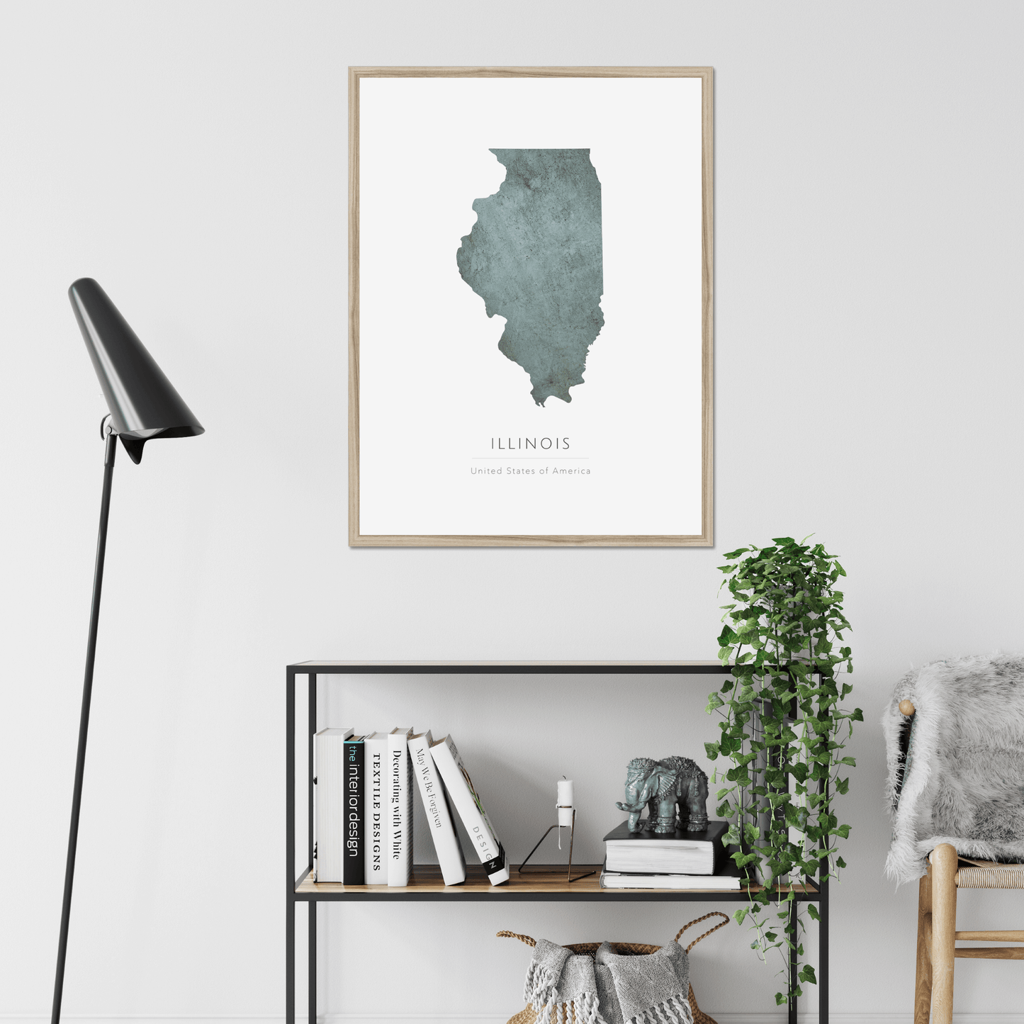 Illinois - Framed & Mounted Map