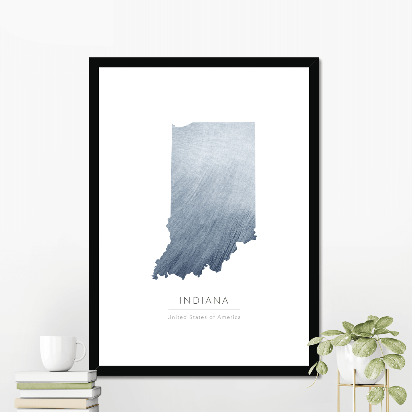 Indiana - Framed & Mounted Map