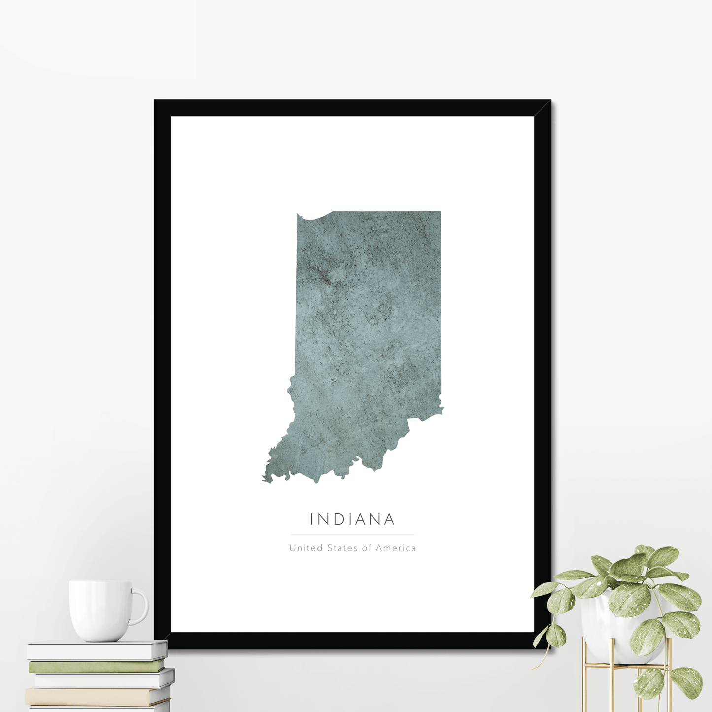 Indiana - Framed & Mounted Map