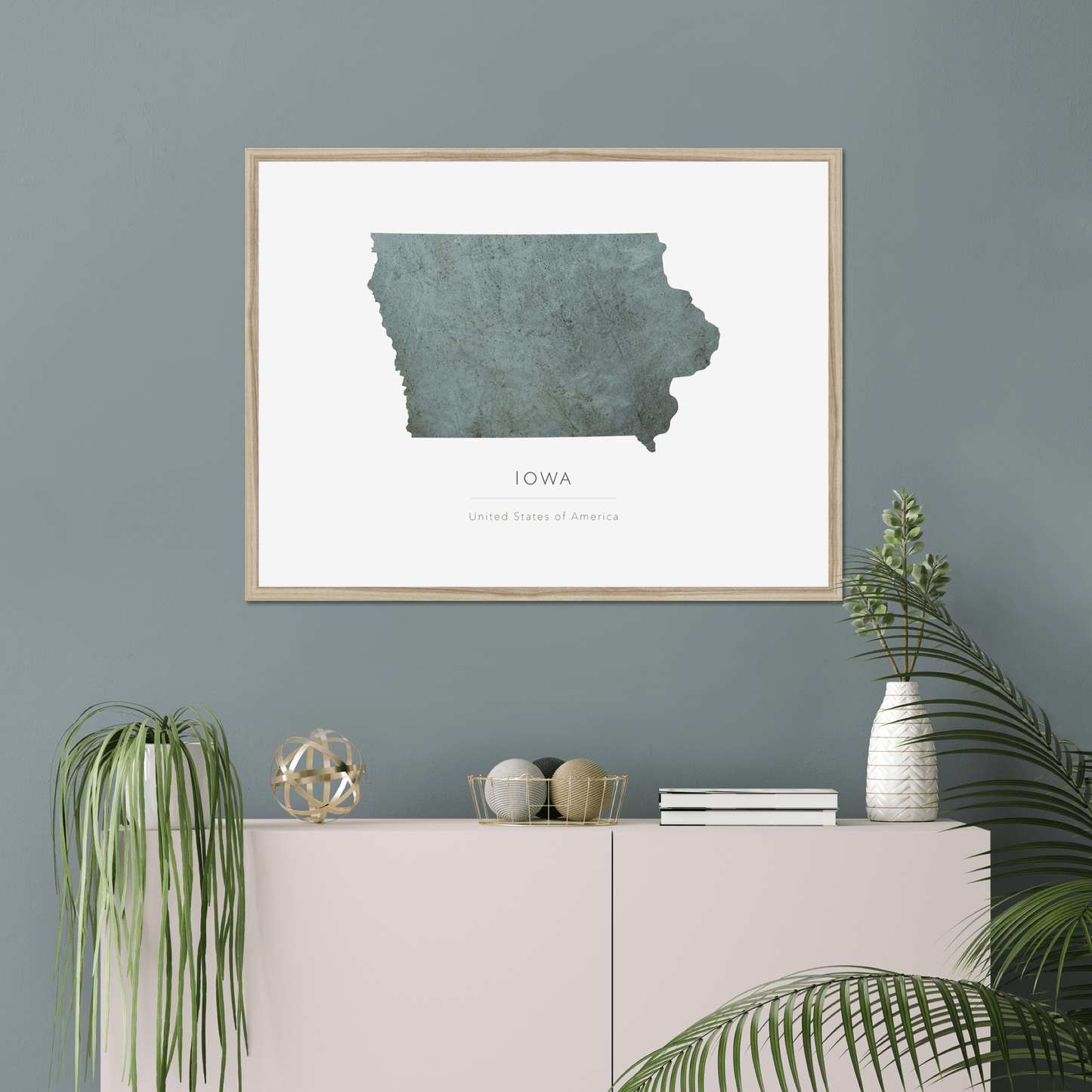 Iowa - Framed & Mounted Map
