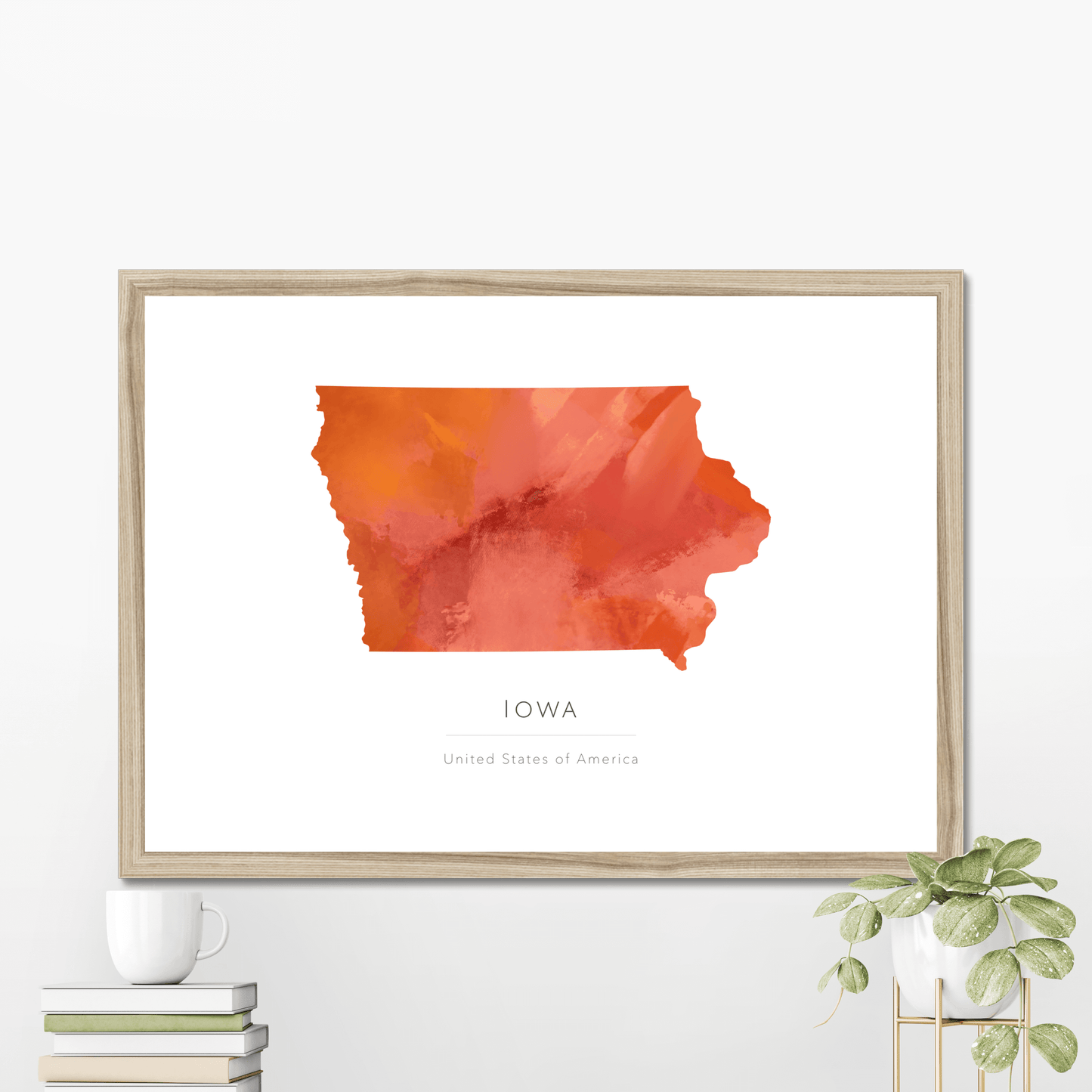 Iowa - Framed & Mounted Map