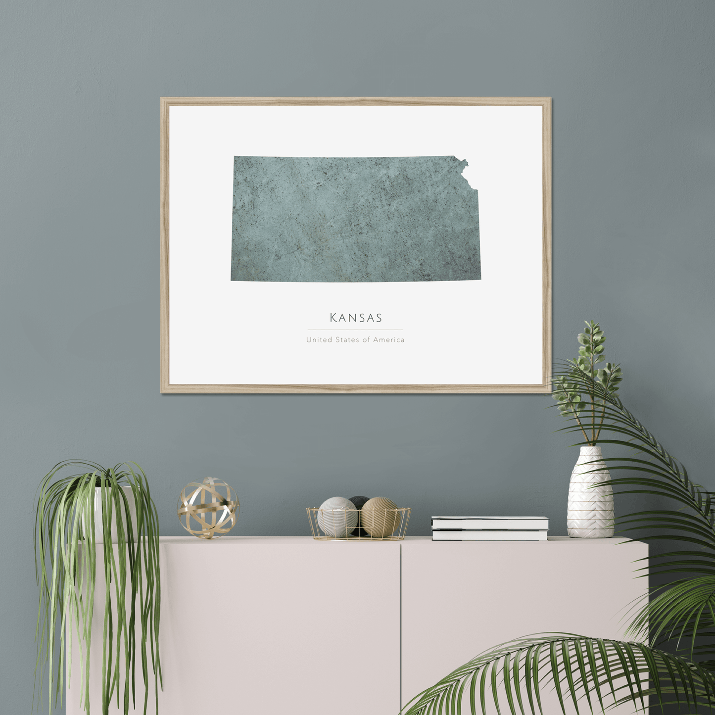 Kansas - Framed & Mounted Map